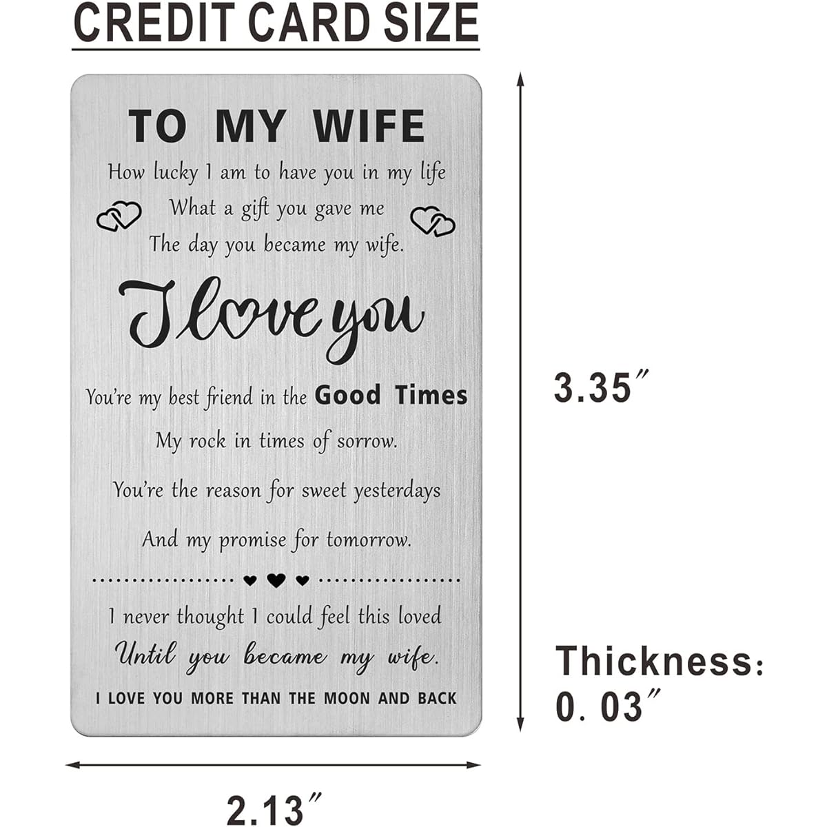 Wife Wedding Anniversary Card Gift I Love My Wife Mini Love Note Deployment Gift from Husband to Wife I Love You Gift for Her