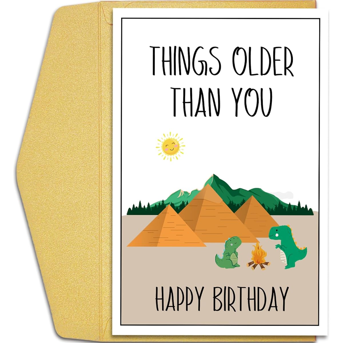 Qiliji Funny Dinosaur Birthday Cards for Men Women Old Birthday Cards 40th 50th 60th 70th 80th Birthday Cards Older Than You