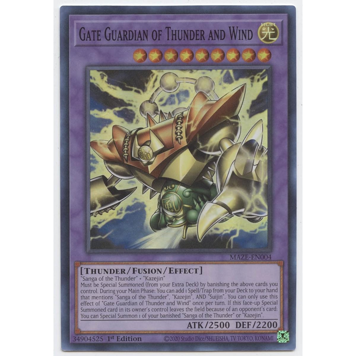 Lightning and Wind Gate Guardian MAZE-EN004 Super Rare First Edition