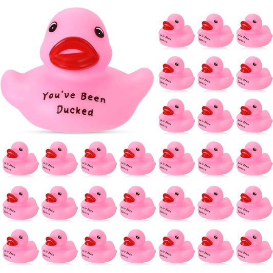30 Pcs Pink Rubber Ducks You've Been Ducks Shower Rubber Ducks 2.16 Inch Rubber Ducks Little Ducks Float Bathtub Toys Party Favors Birthday Carnival Duck Games