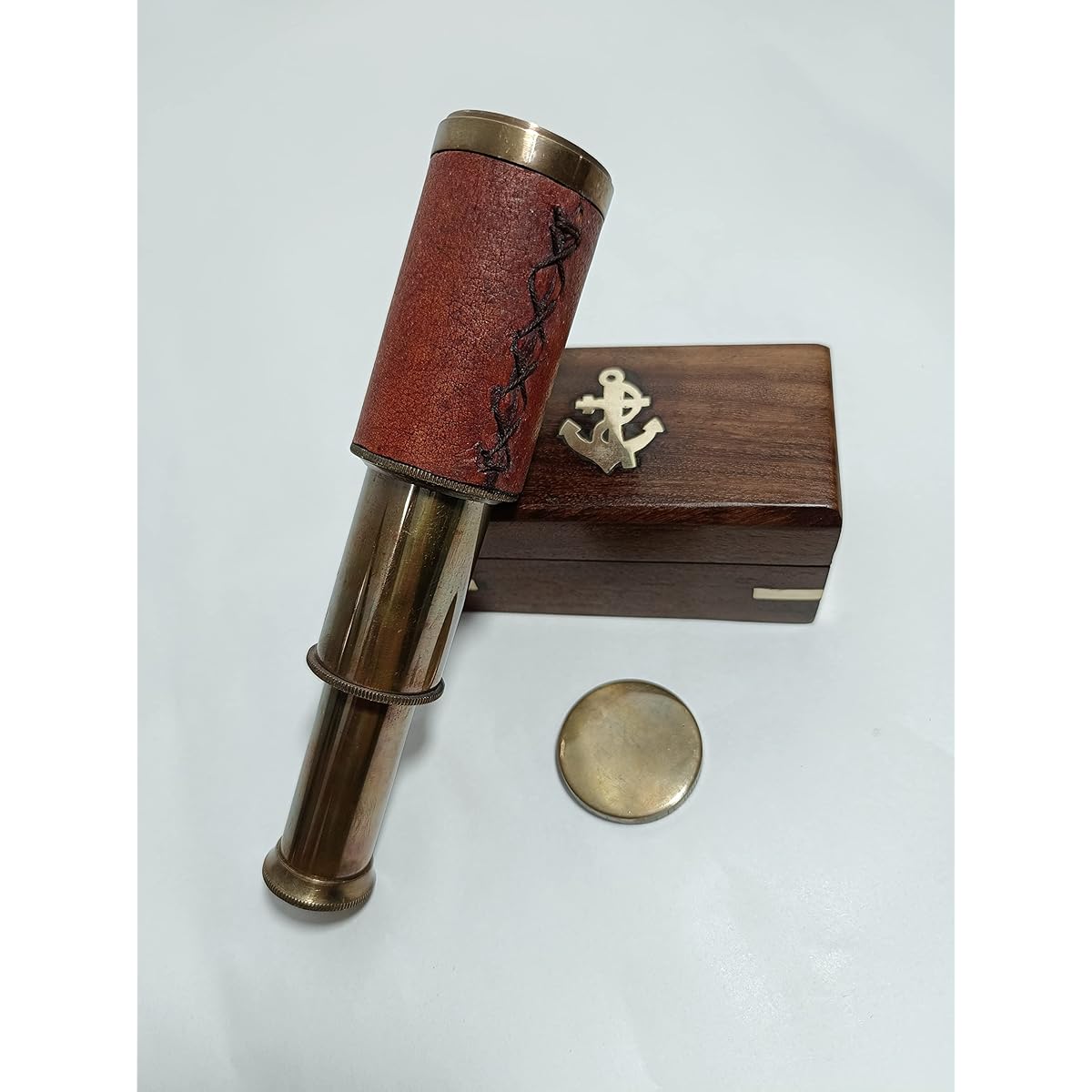 Sohrab Pirate Monocular for Kids & Adults, Handheld Foldable Brass Telescope with Zoom, Portable Pirate Spyglass for Cruise Ships, Travel, Watching, Hiking, Hunting and More