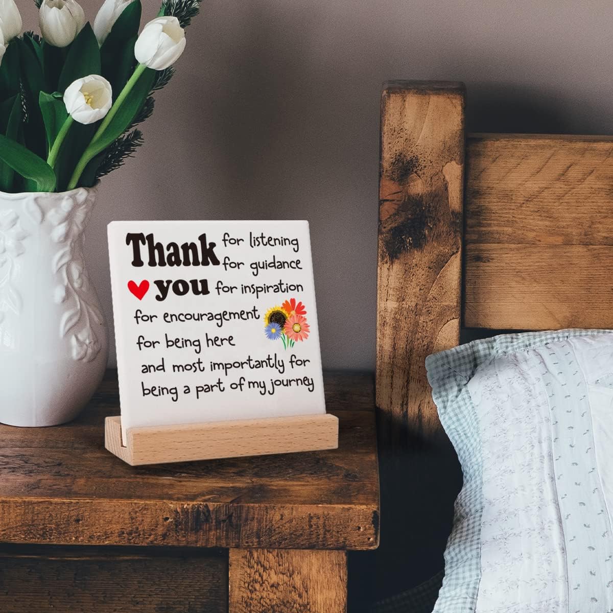 Thank You Gift for Women, Men, Teachers, Family Boss Leader Mentor Guidance Coach, Retirement Gift for Colleagues, Thank You Ceramic Desk Decor Sign CP027