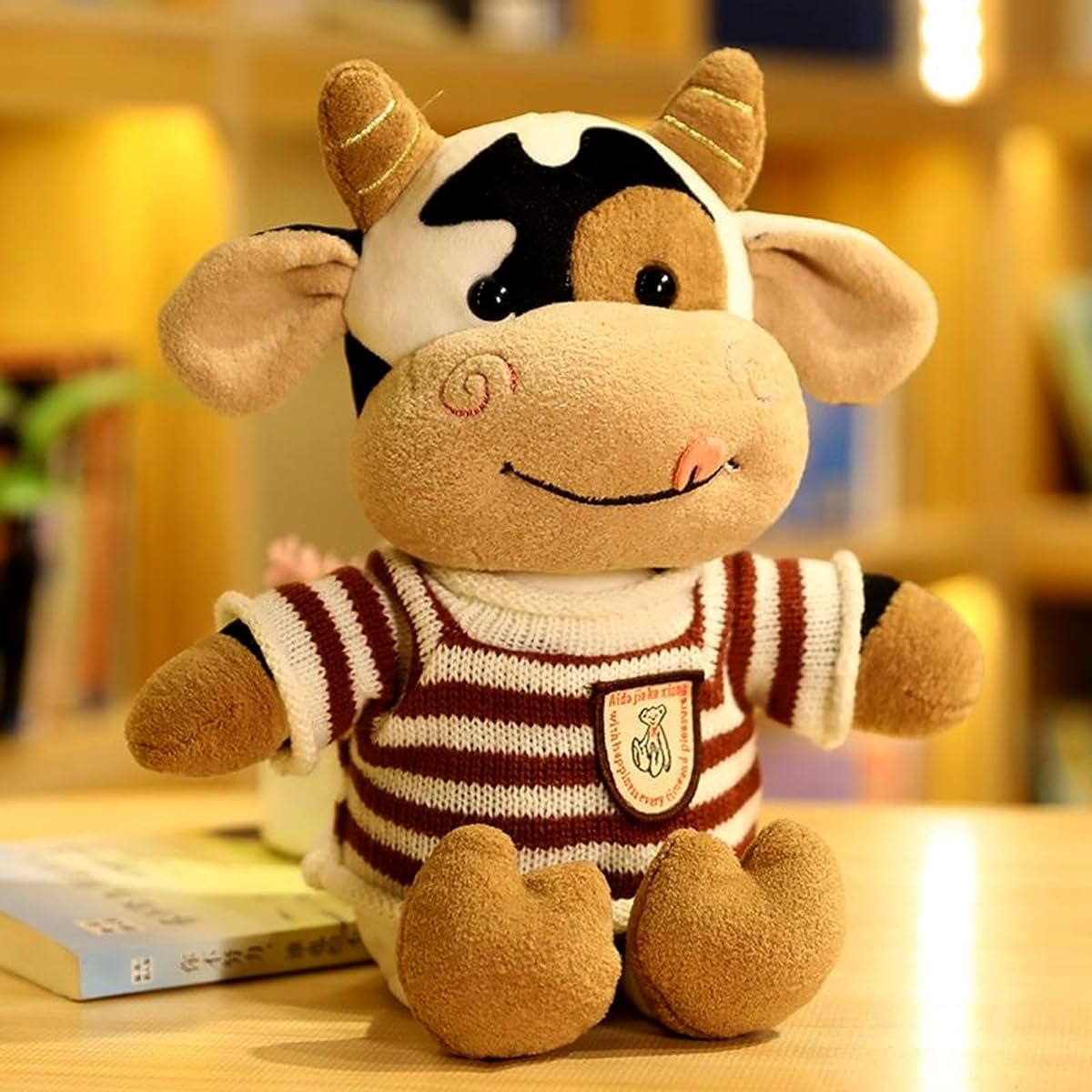 SMY LINUUE Cow Stuffed Animal Cute Soft Stuffed Cow Toy Kids Birthday Gift 12 Inch Cow Stuffed Animal Cow Doll for Children Babies Toddlers