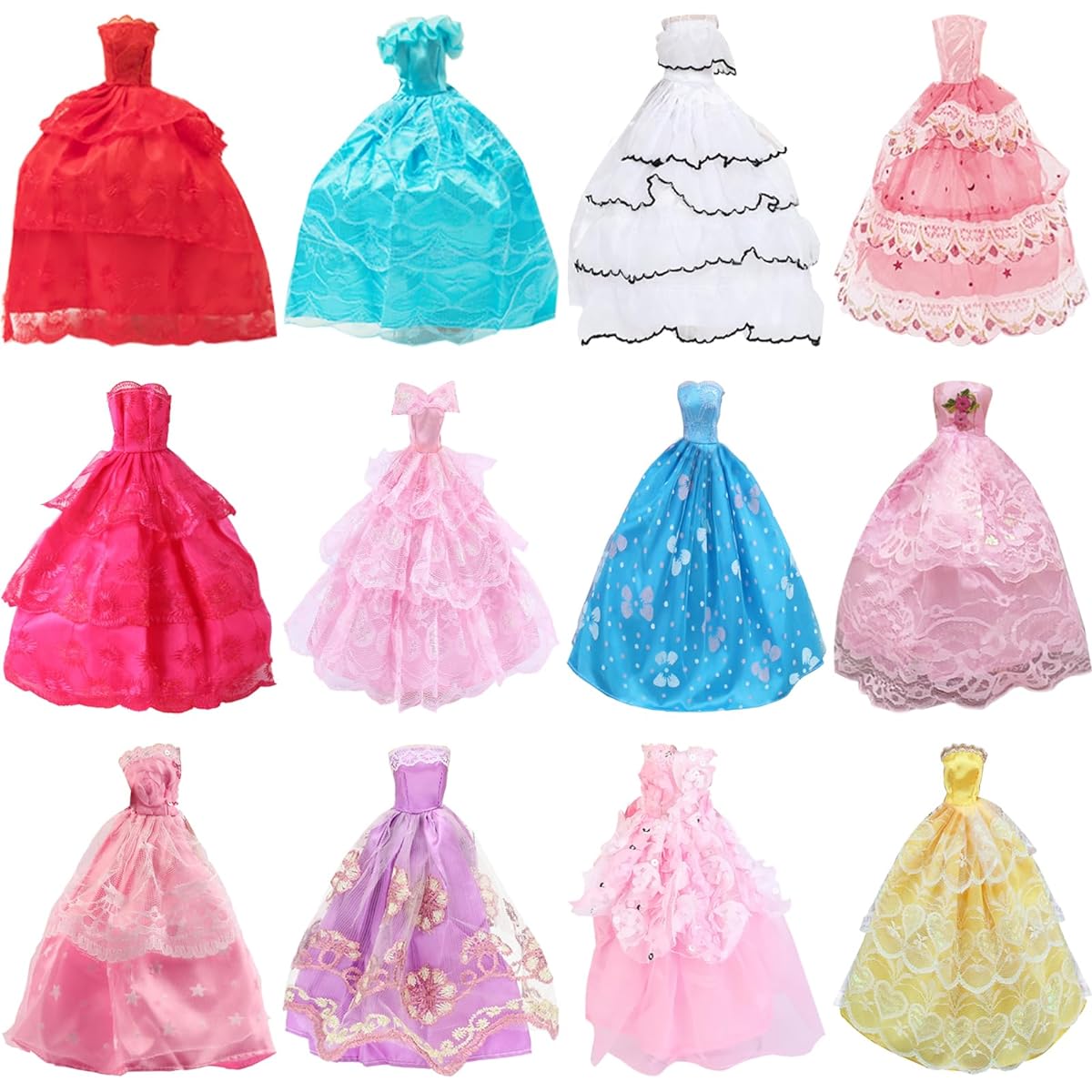SOTOGO 12 Pieces Doll Clothes for 11.5 Inch Girl Doll Fashion Handmade Doll Dress Wedding Dress Evening Dress Party Gown Outfit