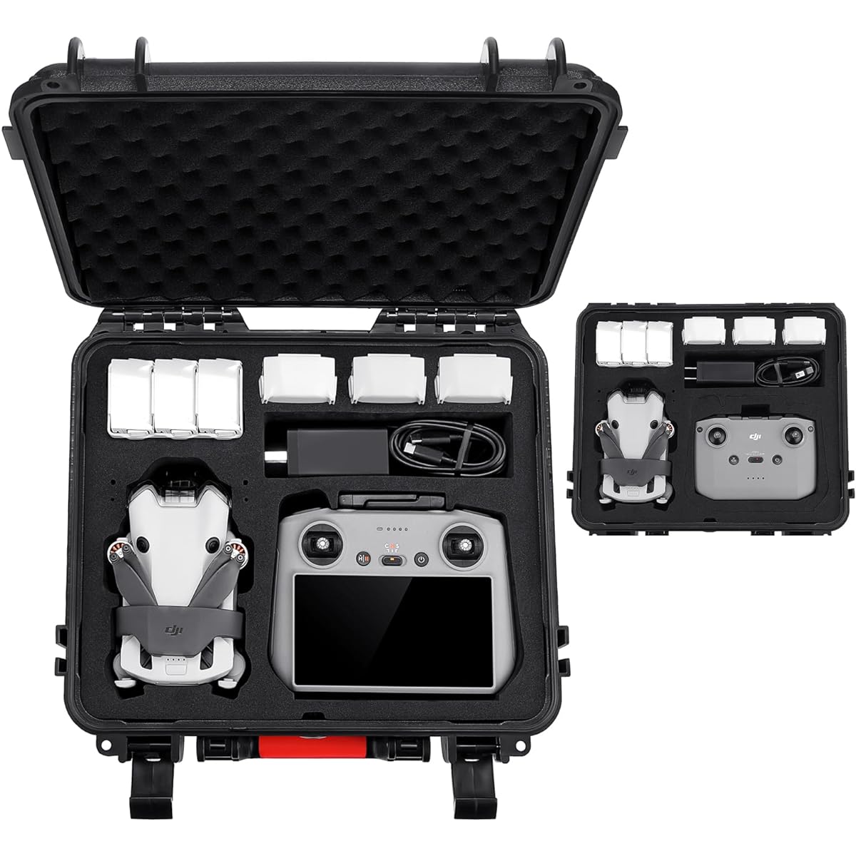 Migitec Waterproof Hard Carrying Case Compatible with DJI Mini 4 Pro Fly More Combo Travel Bag Compatible with DJI RC 2/ RC-N2 and Other Drone Accessories Compatible with DJI Mini 3 Pro/Mini 3 Pro/Mini 3