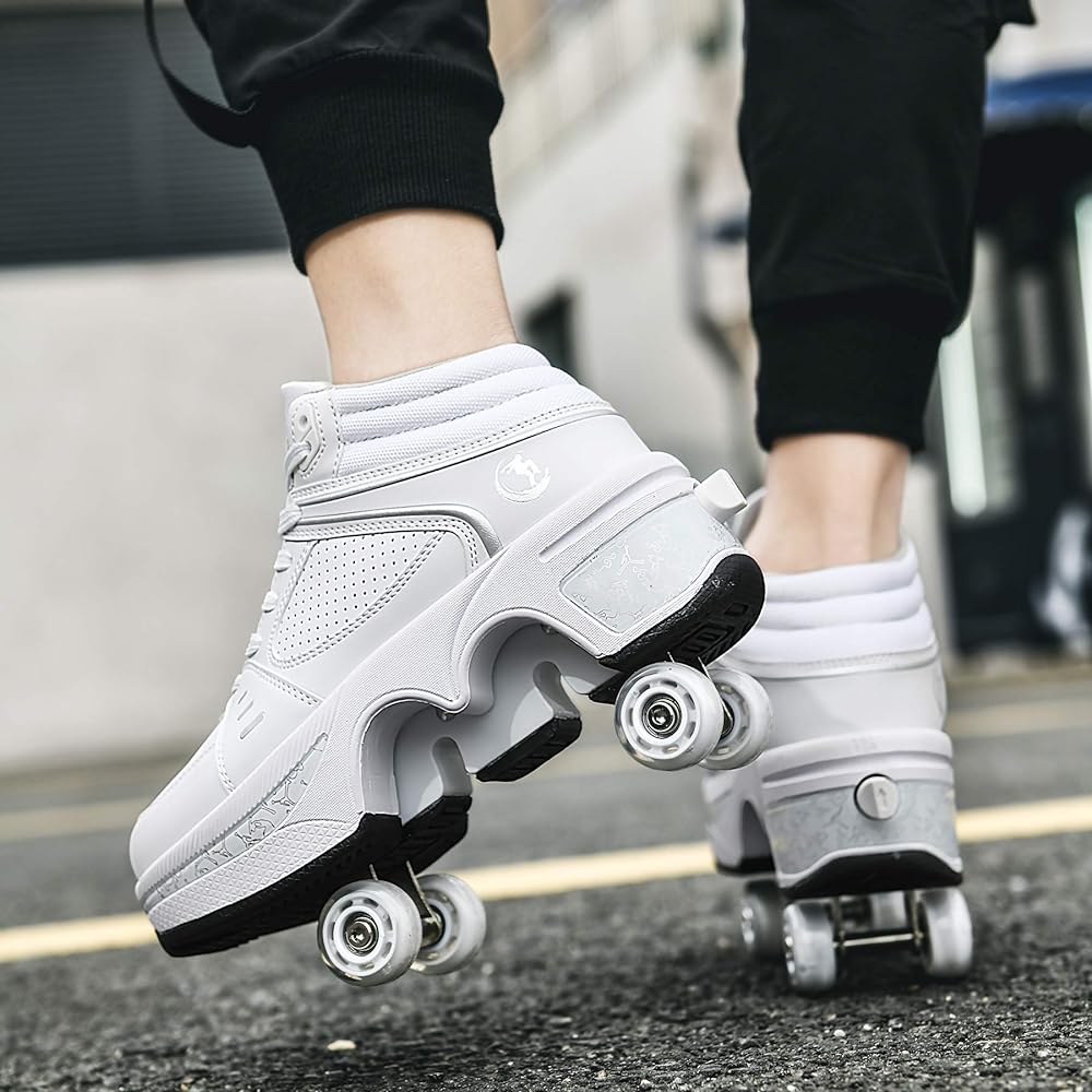 Roller Skates Girls Roller Skates Children Roller Skates Kids Roller Skates Kids Beginners Cute Inline Skates 4 Wheels Automatic Walking Shoes Invisible Pulley Shoes Skates