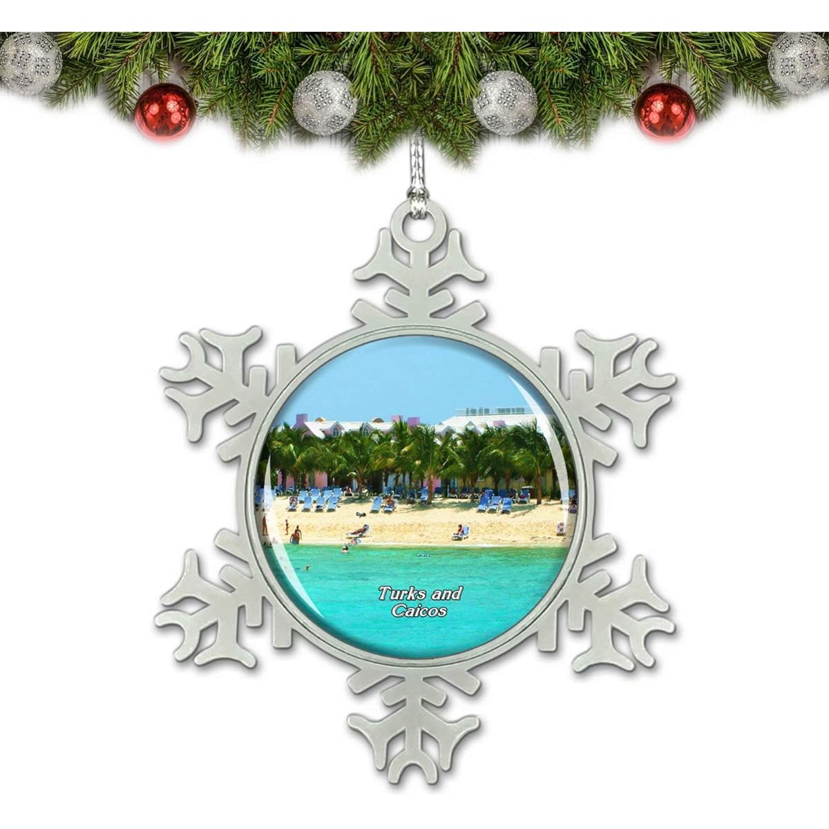Umsufa Turks and Caicos Providenciales Christmas Ornaments Tree Decorations Crystal Metal Souvenir Gifts