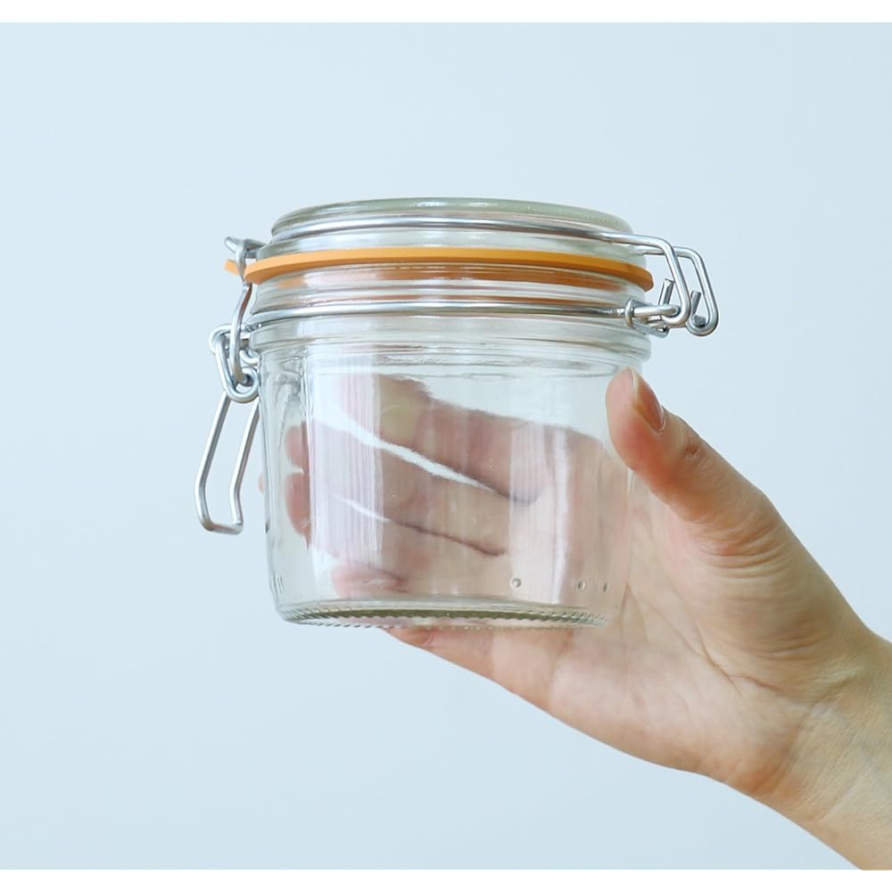 ADERIA Le Parfait Sealed Storage Container, 350ml, Set of 6, Made in France, Storage Container, Glass, Canister, Airtight Container, Contains Seasoning, Jar, Sealed, Coffee Beans H7563