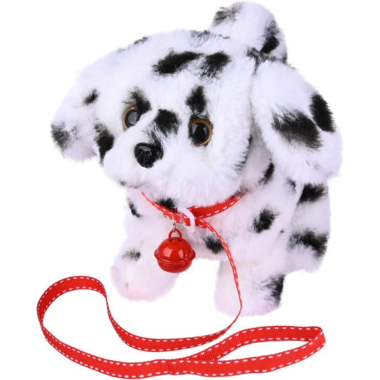 WorWoder Stuffed Animal Teddy Toy Puppy Electronic Interactive Pet Dog - Walks, Barks, Wagging Tail, Stretching Companion Animal for Kids (Dalmatian)
