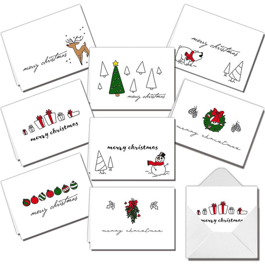 72 Christmas greeting cards, white