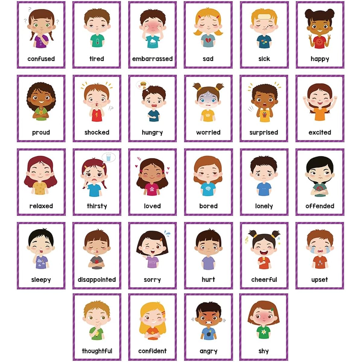 Lachily Emotions English Vocabulary Learning Flashcards