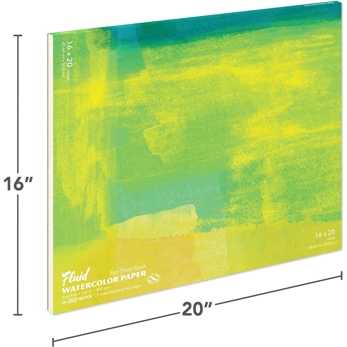 Fluid Watercolor Hot Press Block 16X20 by Global Art