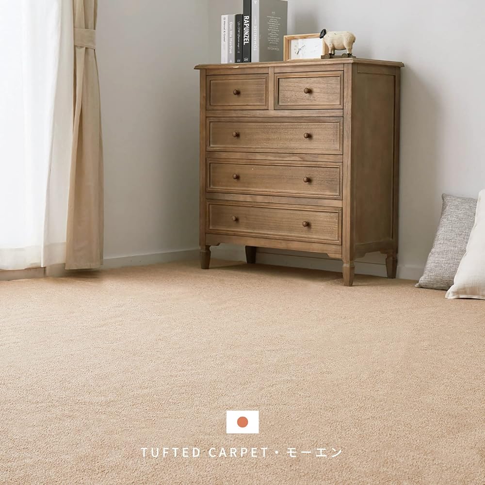 Hagiwara Carpet Beige Edoma 6 tatami "Moen" Flame Retardant Antibacterial Odor Resistant Plain Commercial Use Store Facility Hot Suitable Made in Japan