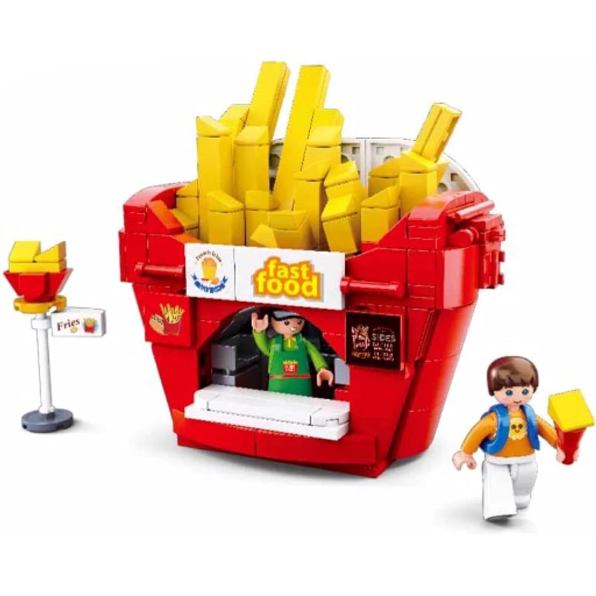 General Jim's Mini Building Blocks Amusement Park French Fries Stand Building Blocks 463 Piece Toy Block Set with Accessories for Teens and Adults