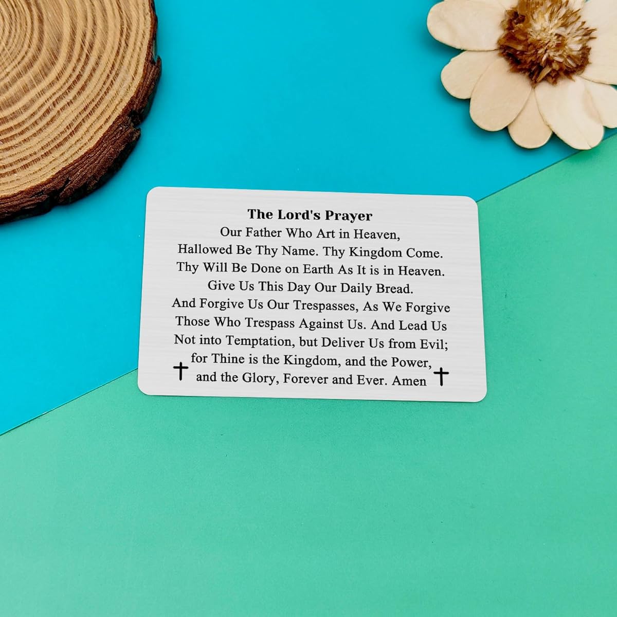 Lord's Prayer Wallet Card Bible Verse Metal Card Religious Gifts Christian Easter Prayer Gifts Bible Gifts Inspirational Gifts for Daughter Son Friend Christmas Graduation Birthday Gifts