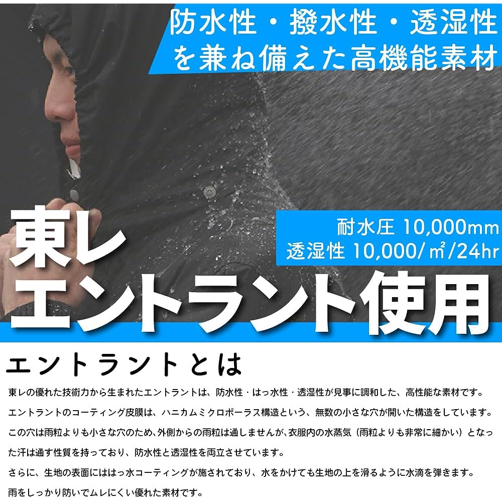 [Document] Rain Suit Toray Entrant Rain Suit II Breathable Waterproof Fully Lined Mesh 7250 Saxophone S