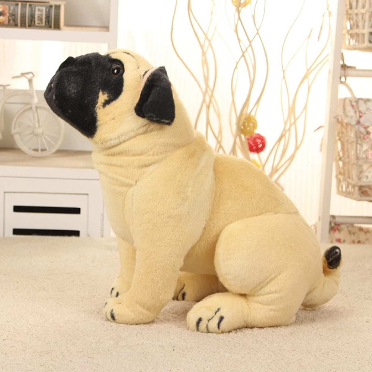 French Bulldog Realistic Plush Toy Cute Soft Fluffy Soft Comfortable to Cuddle Realistic Expression Birthday Present Children's Day Kids Interior Durable Respect for the Aged Day Dog Pet Mother