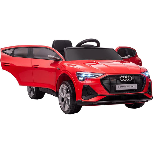 Aosom 12V Kids Electric Ride On Audi E-tron Battery Powered Toy with Parent Remote Control, Suspension System, Training Wheels, LED Lights, Music & Horn, MP3 Player, Red