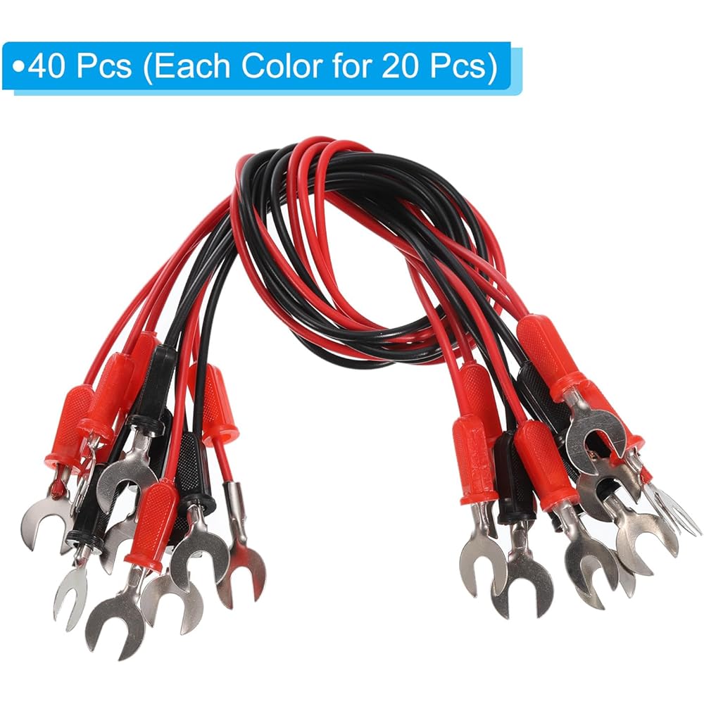 PATIKIL 15" Double U Interconnect Circuit Cable 40 Pieces Physics Laboratory Test Electrical Connection Cable for Physics Laboratory Experiment Education
