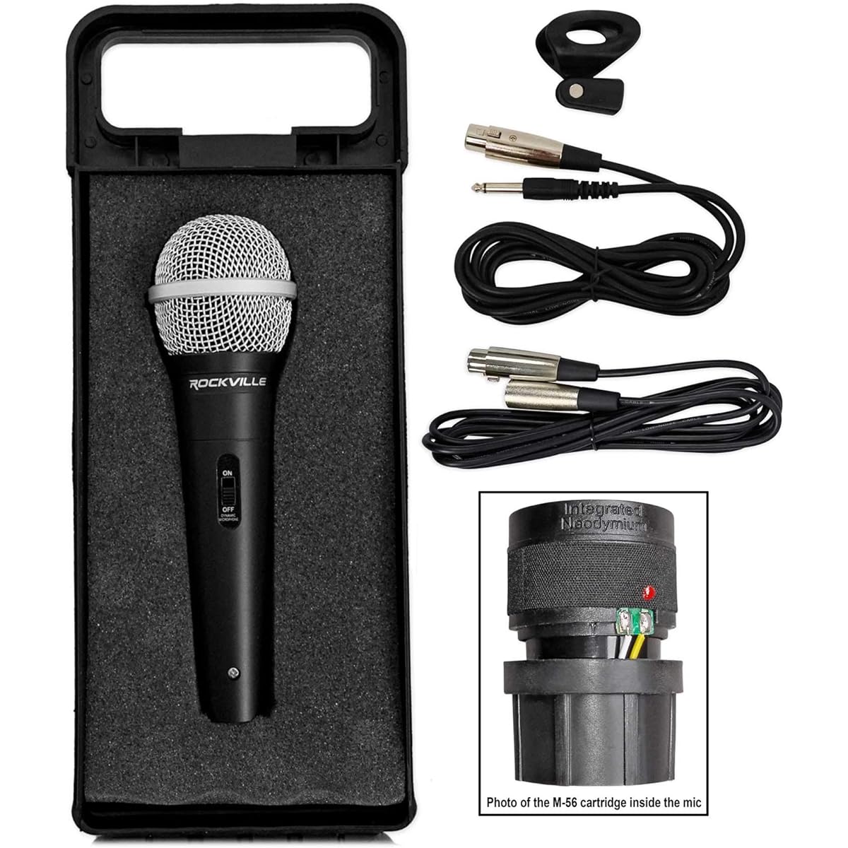 Rockville Dynamic Podcast Microphone + Stand + Pop Filter + 2 Cables