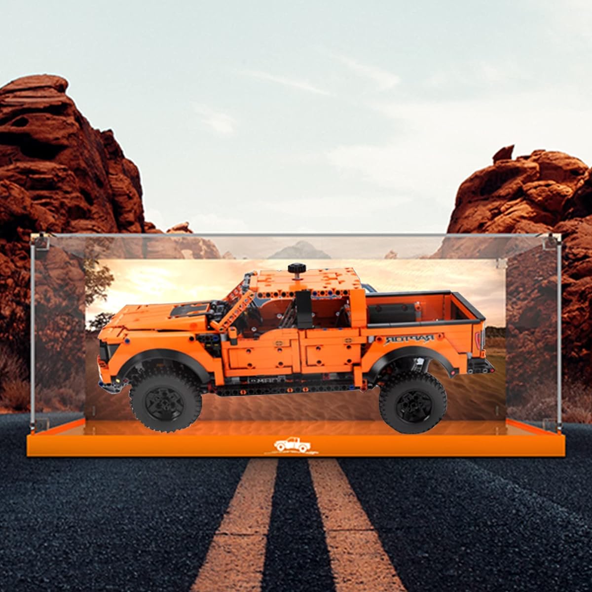 Xunsan Acrylic Display Case for LEGO 42126 Series Construction Items - 3mm Thick Dustproof Clear Acrylic Display Box for LEGO Technic Ford F-150 Raptor 42126 (Display Case Only, No Model)