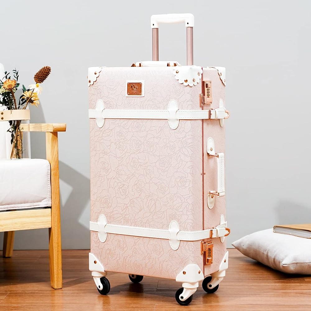 uerecity cute suitcase classic trunk trunk case pink carry-on carry case cute children girls