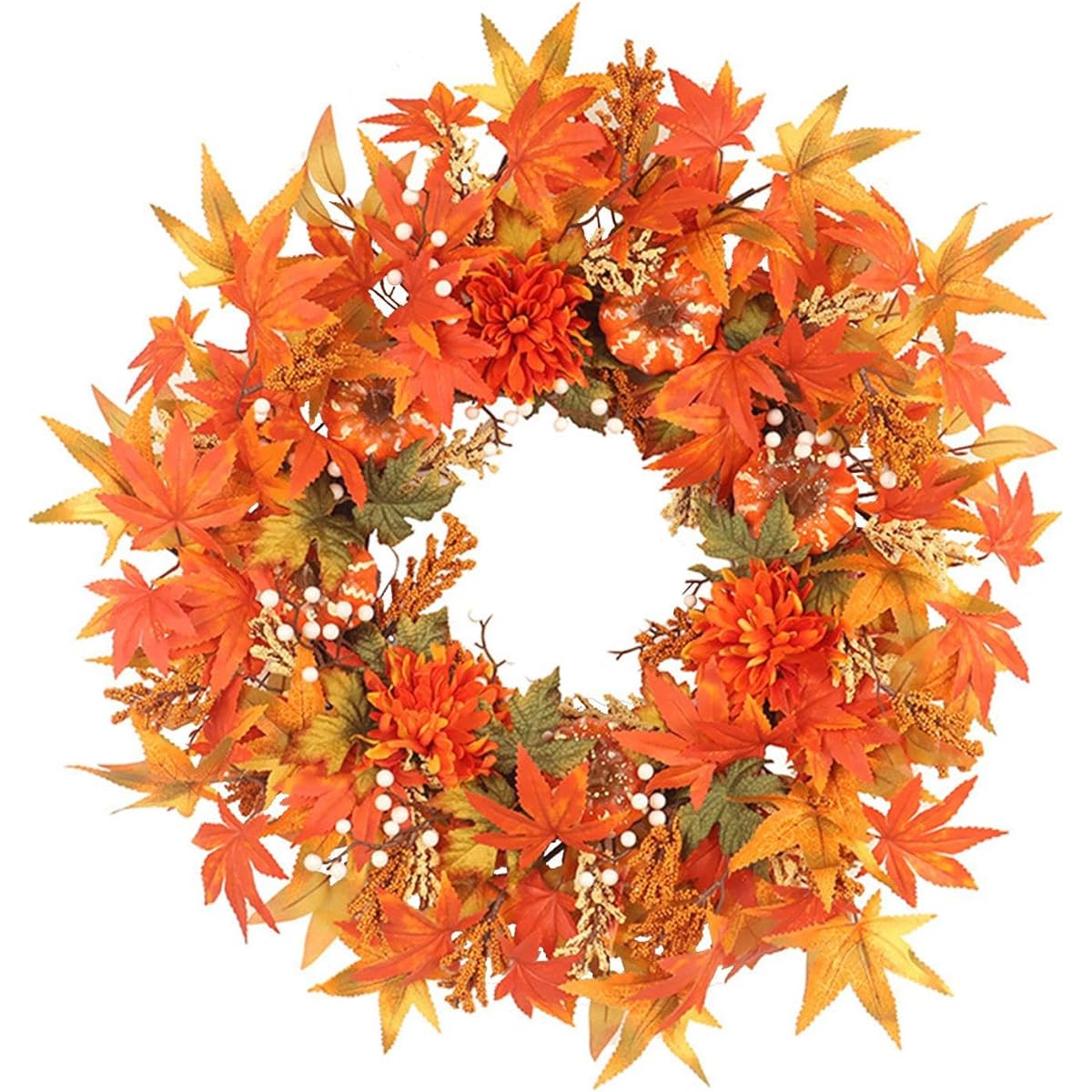 dant Autumn Front Door Wreath Halloween Wreath Maple Leaf Wisteria Ring Door Charm Door Hanging Welcome Wreath Thanksgiving Christmas Decoration Front Door Wall Hanging Garden Decoration Flower Gift Christmas Halloween Wreath Autumn Winter Seasonal Goods