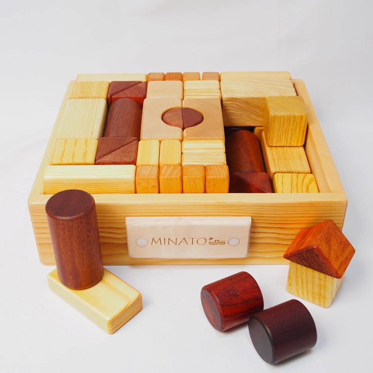 Supsori building blocks full set 2-tier 66 pieces name wooden box play guide included ts-03