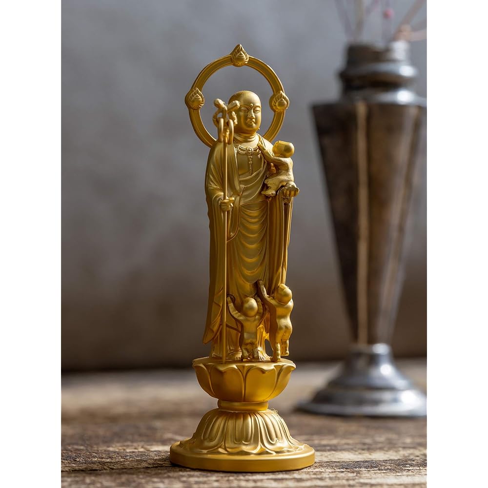 Buddha statue Koyasu Jizo Bodhisattva 10.5cm (gold plated/24K gold) Buddhist sculptor: Hideun Makita Original model _ "Prayer for safe childbirth, guardian deity for raising children, Mizuko no Yoi" Takaoka copperware (Koyasujizobosatsu S)