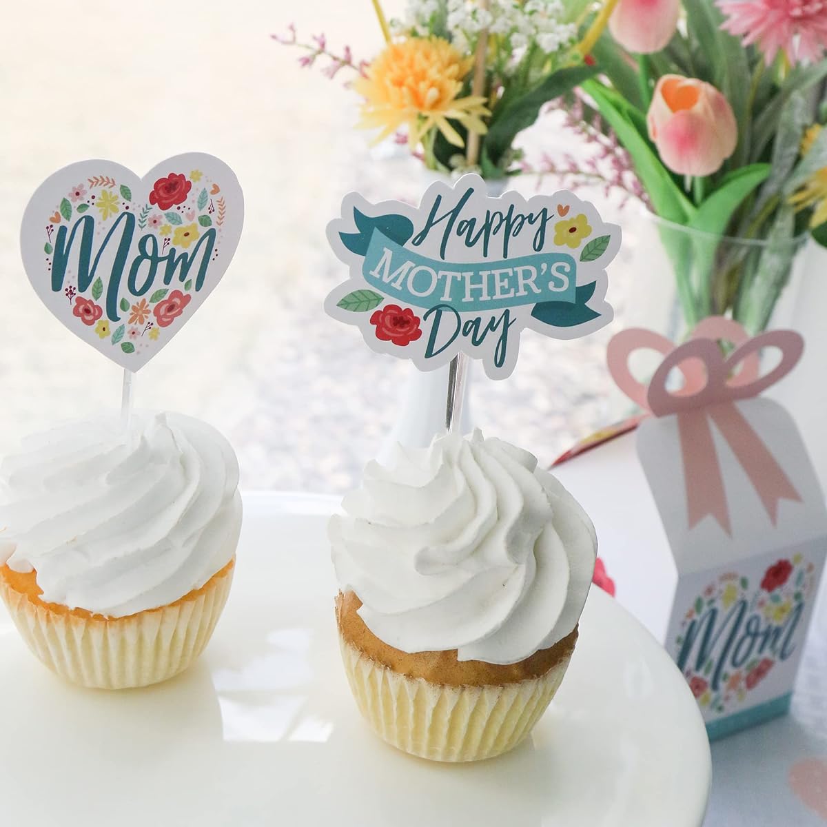 Big Dot of Happiness Colorful Floral Happy Mother's Day - DIY We Love Mom Party Cutouts - 24 Pieces