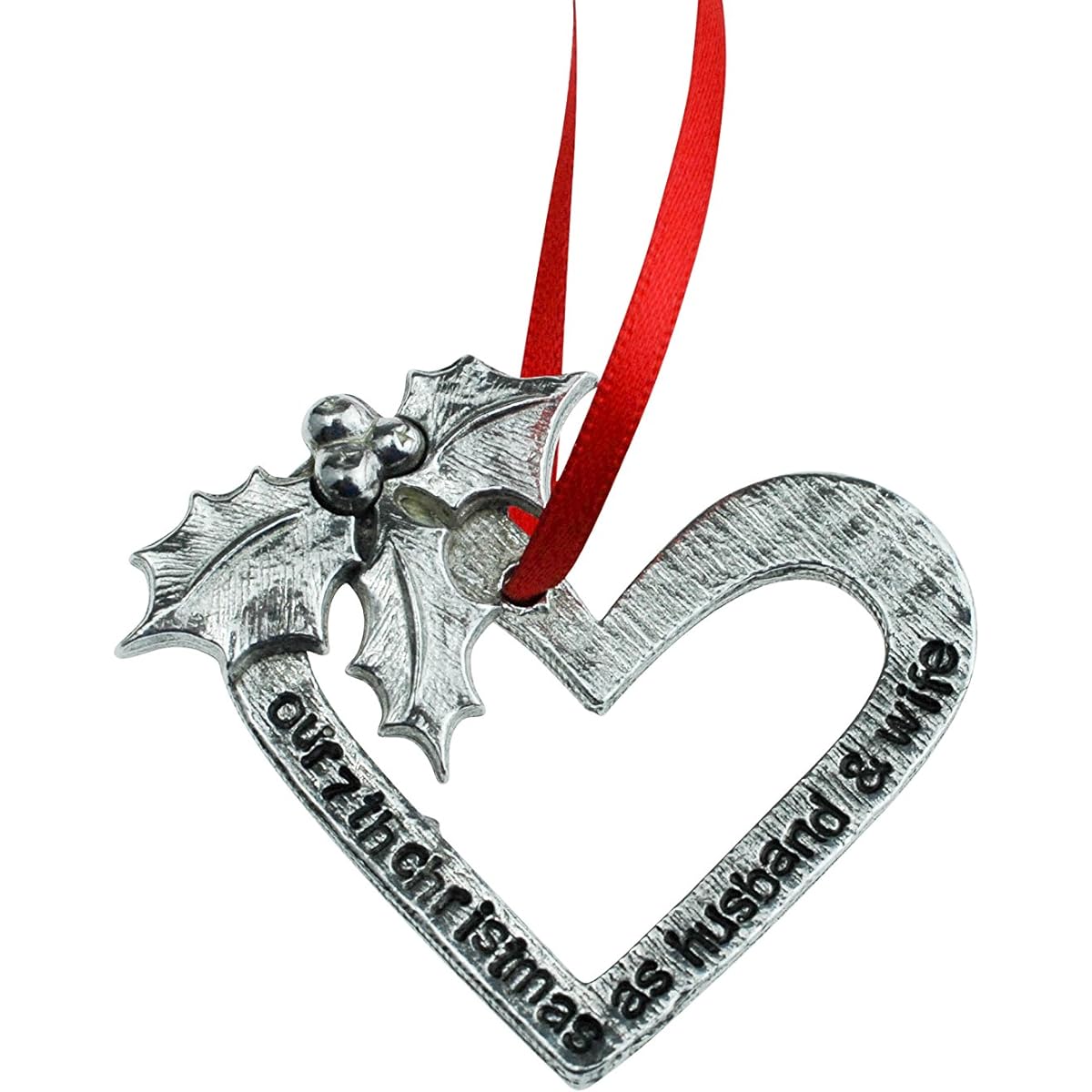 Pirantin Our 7th Christmas As Husband & Wife - 7 Year Wedding Anniversary Christmas Tree Ornament