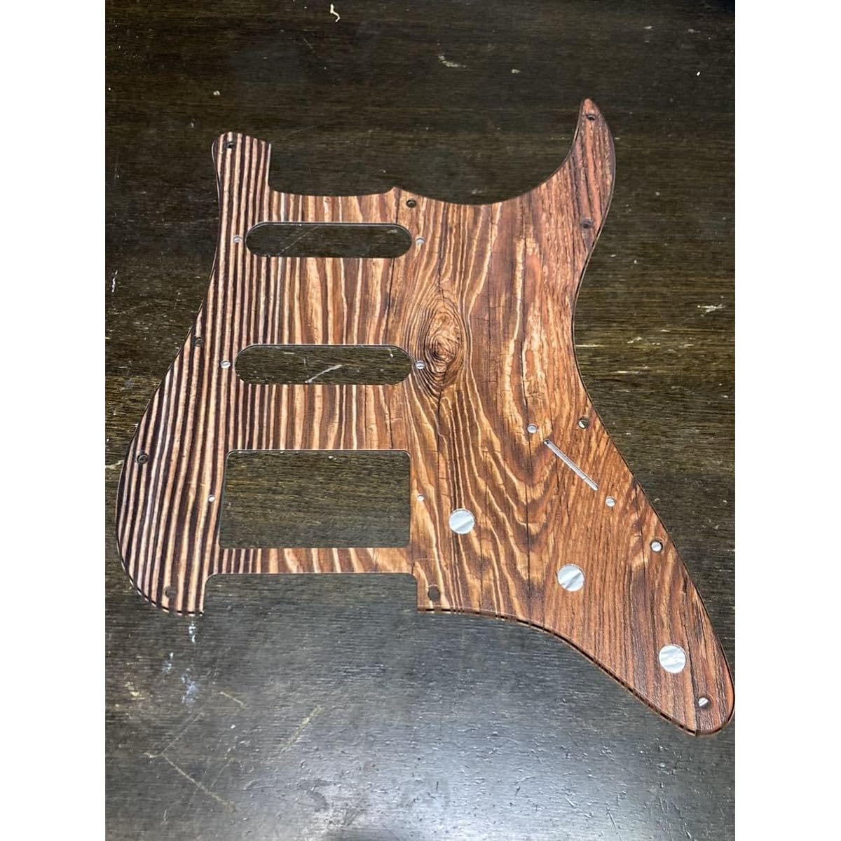 Electric Guitar Pickguard SSH 11 Hole Stratocaster Wood Grain Pattern