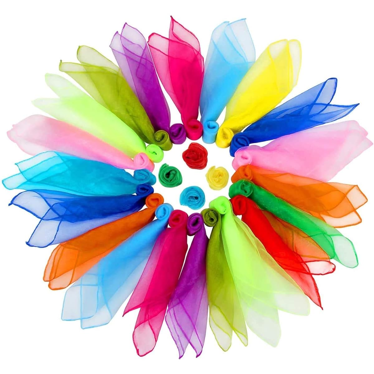 Square Dance Scarf Juggling Scarf Props Magic Trick Silk Scarf Music Movement Scarf 12 Colors 24x24 Inch 826-dc-3