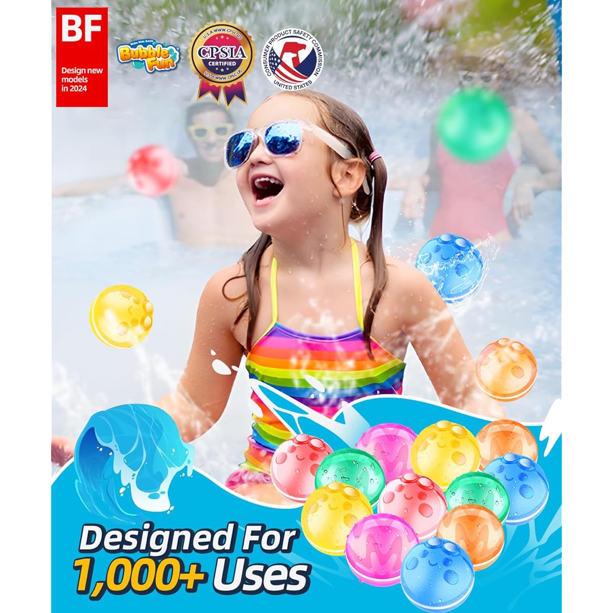 16pcs Reusable Water Balloons Quick Fill Self Seal Refillable Silicone Water Balls with Storage Bag for Kids Summer Pool Party Water Fighting Game with Friends Cool Birthday Gift