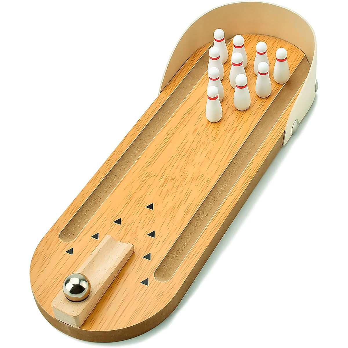 Tabletop Mini Bowling Game Set, Easter Basket Stuffers for Teens/Boys/Girls/Him/Her, Wooden Mini Bowling Set, Home/Office/Desk/Toy, Stress Relief Gadget/Birthday/Funny Gag Gift for Men/Women/Adults