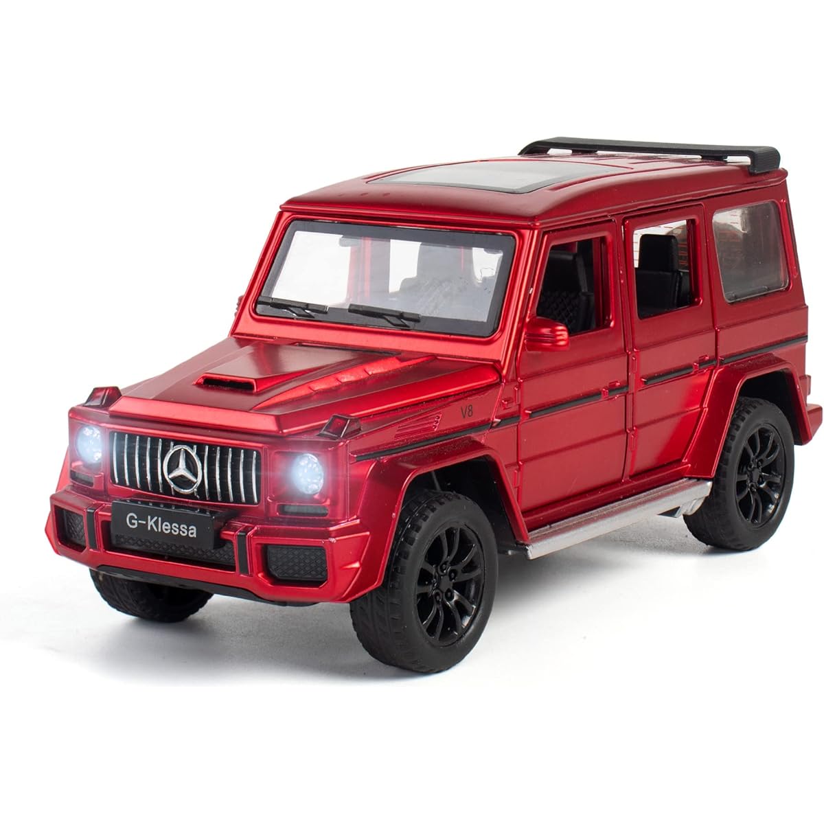 iLooboo Alloy Collectible Red Benz G63 AMG Toy Car Pull Back Diecast Car Model with Lights and Sounds