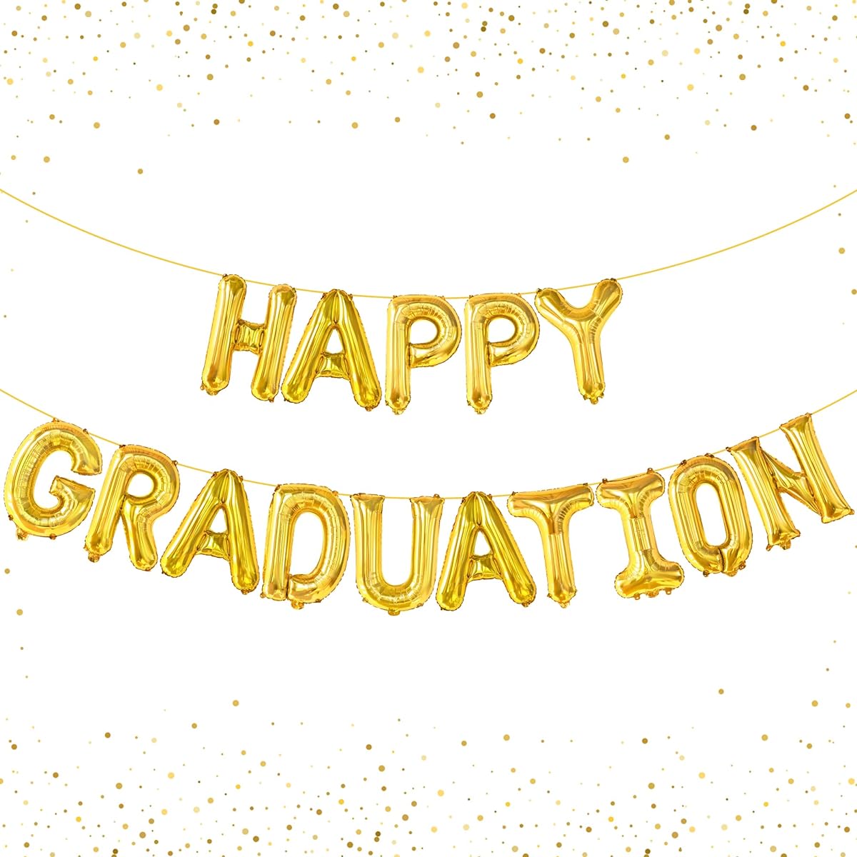 Happy Graduation Balloons Banner - 40.64cm | Happy Graduation Banner for 2022 Gold Graduation Party Decorations | Graduation Banner for 2022 Gold Graduation Decorations | Congratulations Banner