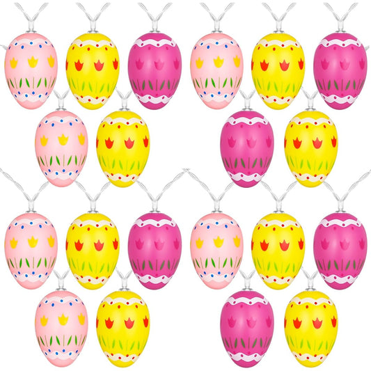 Tujoe Easter Egg String Lights Set, 2pcs 10pcs 20pcs LED Easter Light Decorations, Colorful Battery Operated Easter Egg Lights for Indoor Outdoor Home Hunt Party Fireplace Yard Tree Ornaments, 11ft