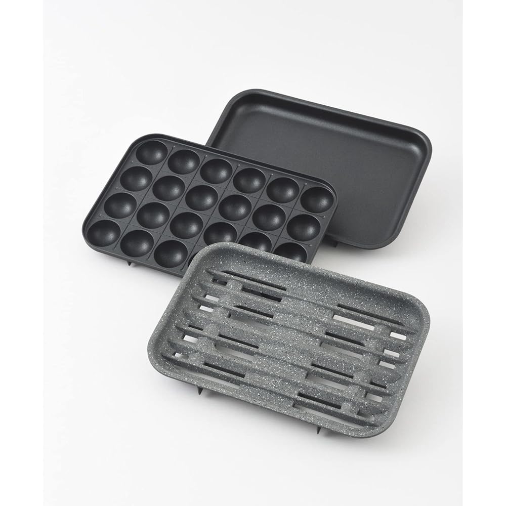 BRUNO Compact Grill Hot Plate, Reduced Smoke, Less Smoke, Yakiniku Grill, Yakiniku Plate, Home Yakiniku, Flat Plate, Takoyaki Plate, Reduced Smoke Grill Plate, Green BOE109-GR