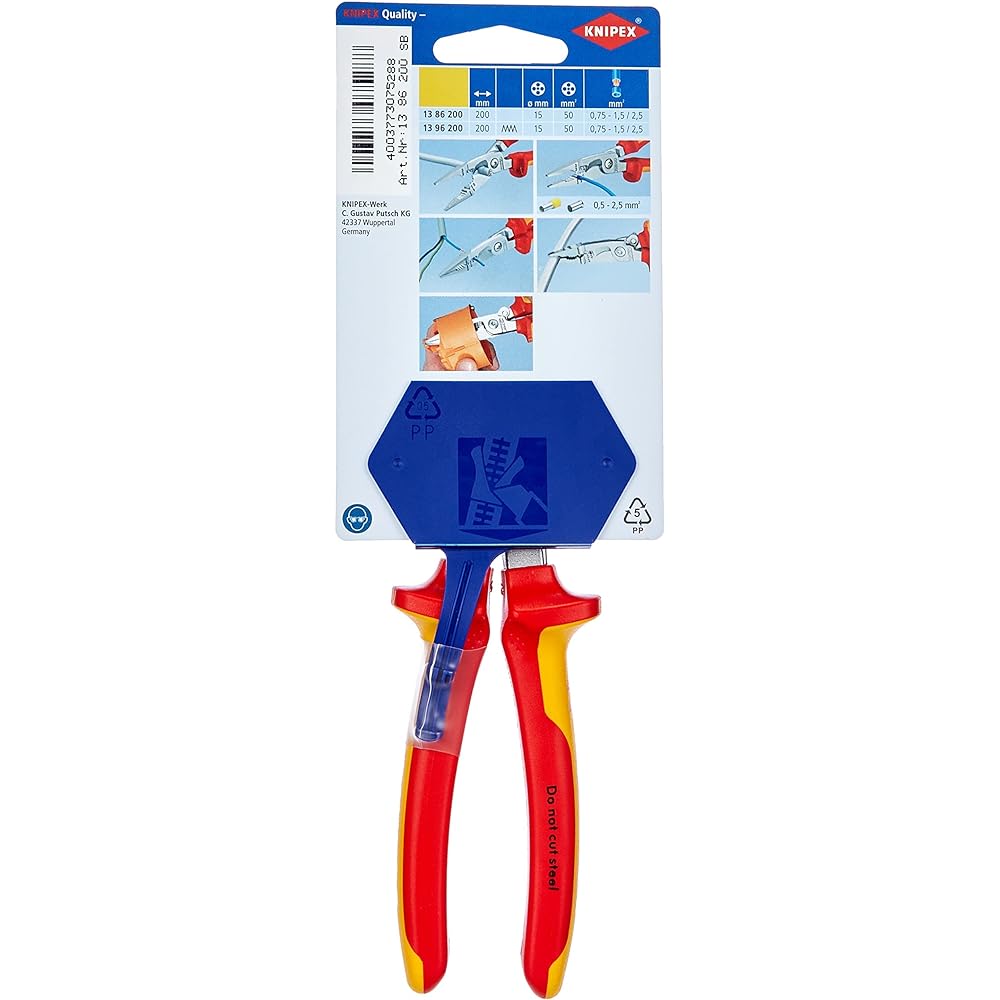 KNIPEX 1386-200 Insulated Electro Pliers (SB)