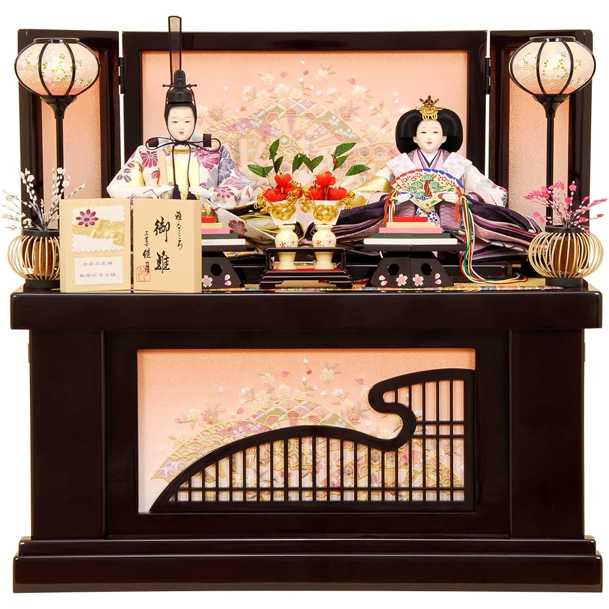 K-303 Storage decoration Hina doll with gold-painted Kyoto Yuzen costume
