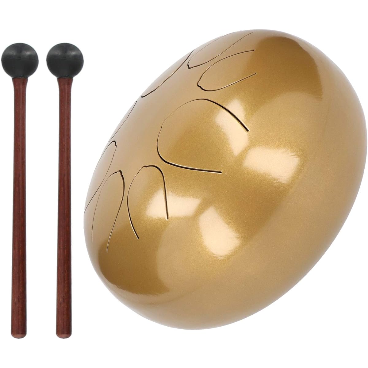 Tongue Drum 10-inch Steel Drum 8 Tone Hand Tank Drum with Drumsticks (Gold)