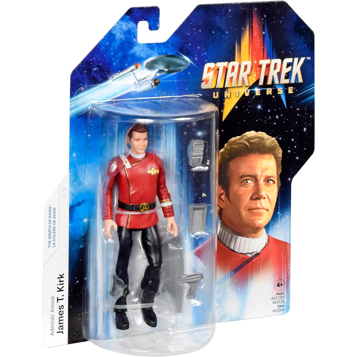BANDAI Star Trek Figure Captain James T. Kirk | 5" Captain Kirk Star Trek Wrath of Khan Action Figure | Star Trek Wrath of Khan Toy Articulated Figure | Star Trek Gifts and Star Trek Merchandise