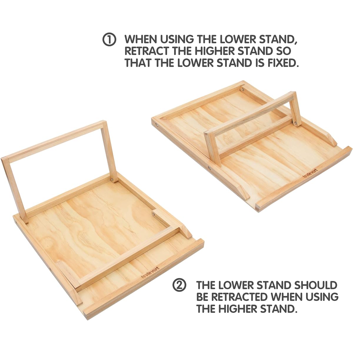LAVIEVERT Jigsaw Puzzle Easel Bracket Wooden Puzzle Holder Stand with 2 Tilt Angles for 1000/1500 Pieces, No Puzzle Board