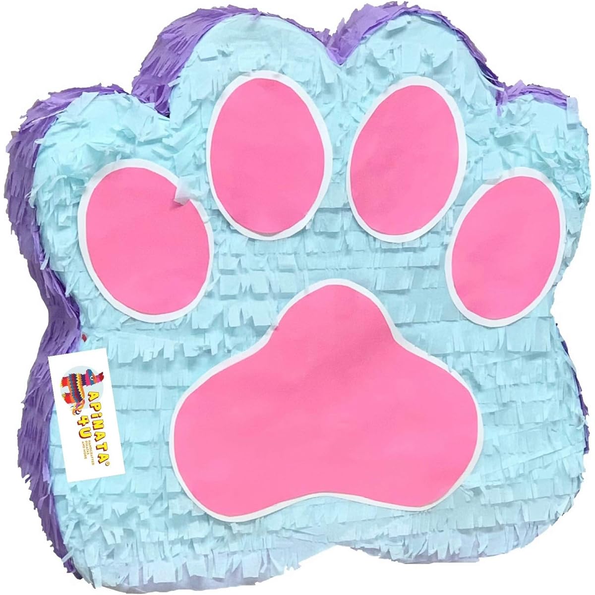 Teal Purple & Pink Paw Print Pinata Puppy Party Favor