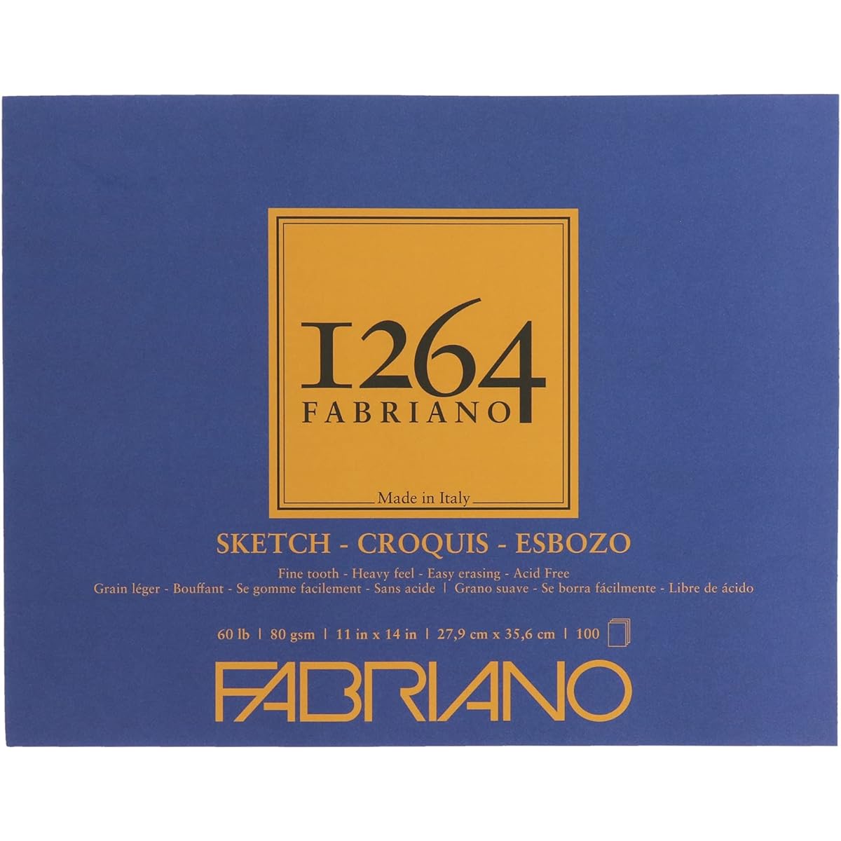 Fabriano 1264 Sketch Pad 11 x 14 Light Cream