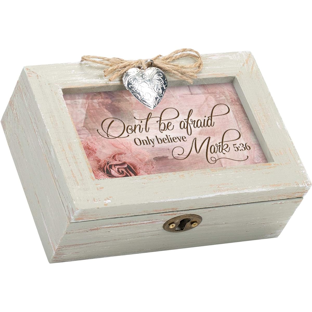 Cottage Garden Don't Be Afraid Believe Natural Taupe Wooden Rocket Petit Music Box Playing How Great Thou Art
