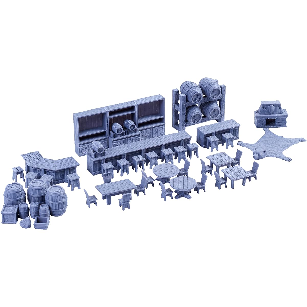 Tavern Bar Furniture Set DND Terrain 28mm Dungeons and Dragons D&D Pathfinder Warhammer 40k RPG Miniatures Age of Sigmar Tabletop D D Dungeons Dragons Gifts