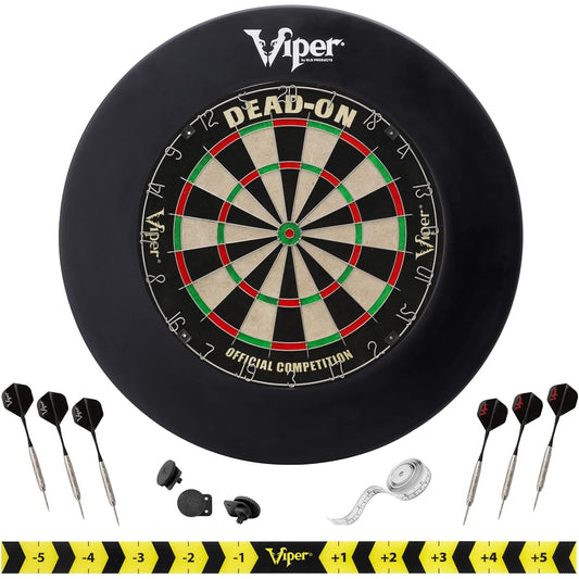 Viper by GLD Products Dead On Sisal Dart Board Starter Darts Throw Line Viper Defender Black