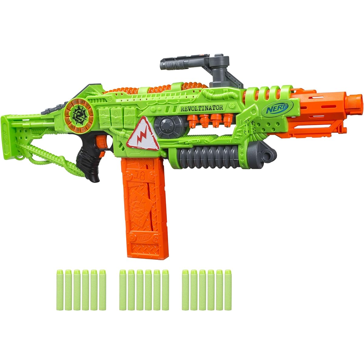 Revoltinator Nerf Zombie Strike Toy Blaster with motorized Lights Sounds & 18 Official Darts for Kids, Teens, & Adults